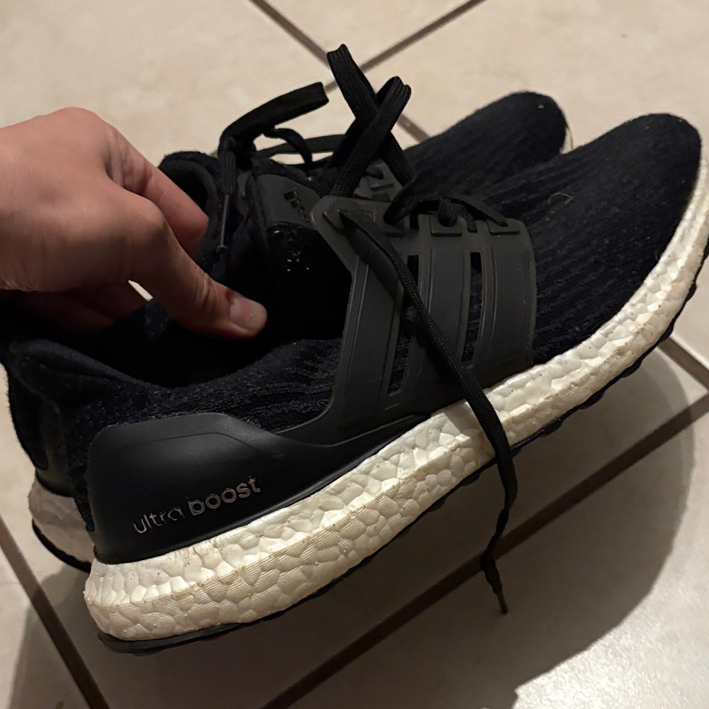 Adidas Ultra Boost Men's Black and White Athletic Shoes